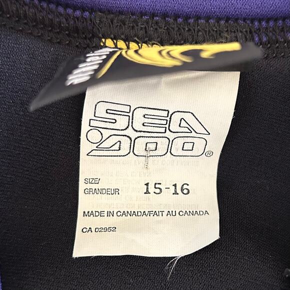 Vintage Sea Doo 2 piece wet suit jacket zip front 90s water sports outdoor M - Picture 16 of 16